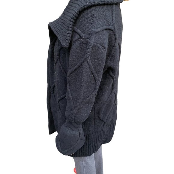 VINTAGE Cashmere Wool Quilted Burberry Jacket XL Black - Picture 8 of 10